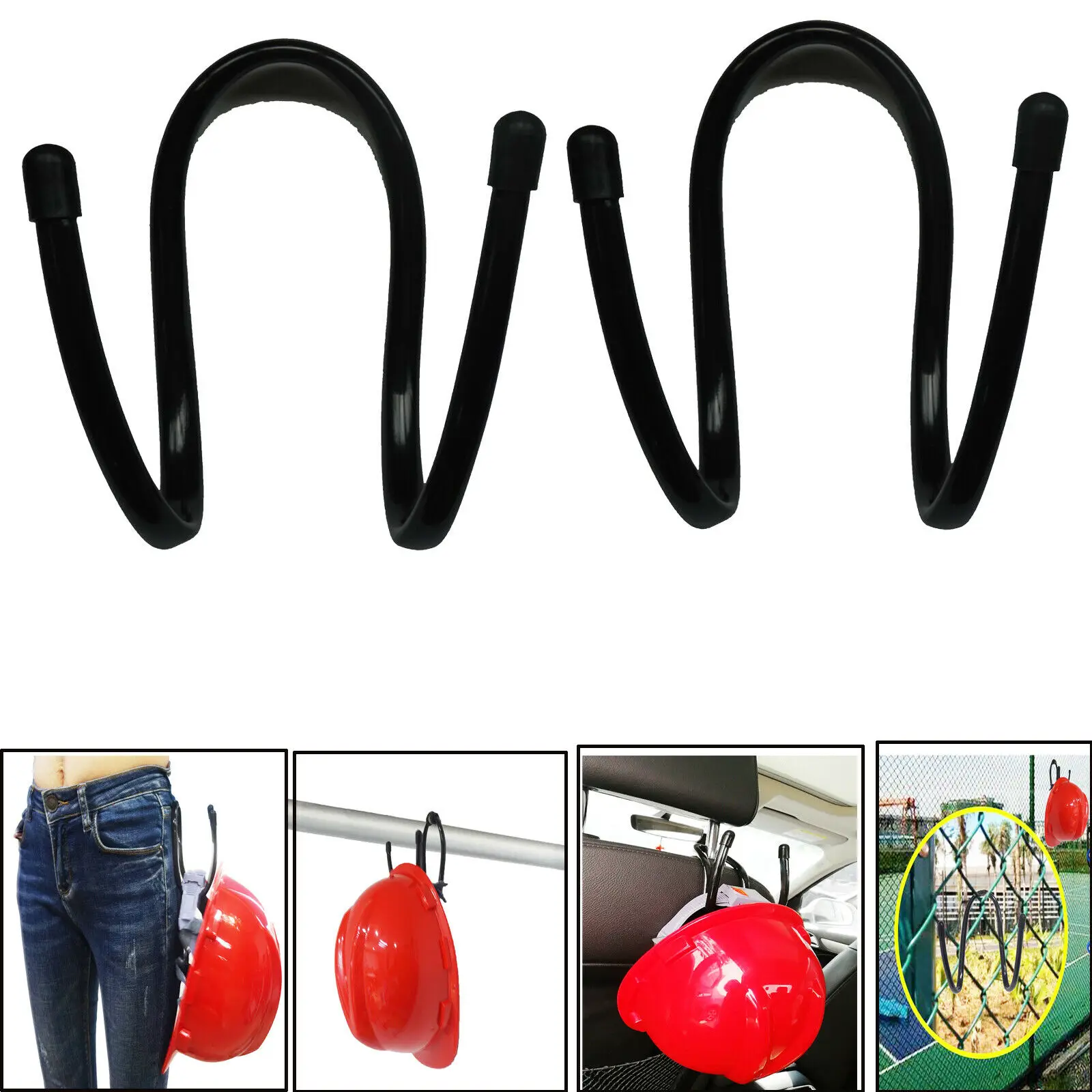 2x Flexible Over The Car Seat Hard Hat Rack Holder for Coats Hats Cap