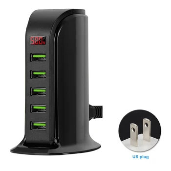 

5V 4A Mobile Phone Over-power Protection Safe Station Dock Desktop Splitter 5 Ports Charging Hub Business Travel USB Charger