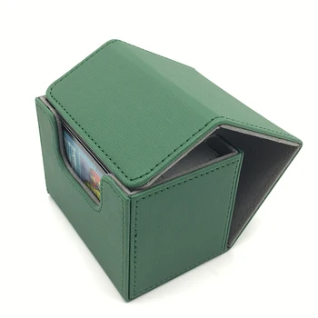 

Small size Side loading Card Case Deck Case Board Game Cards Box: Green Color