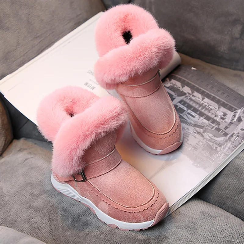 ULKNN/теплые зимние сапоги для мальчиков и девочек; г.; цвет розовый, серый; обувь для девочек; Водонепроницаемая Обувь для студентов; детская обувь