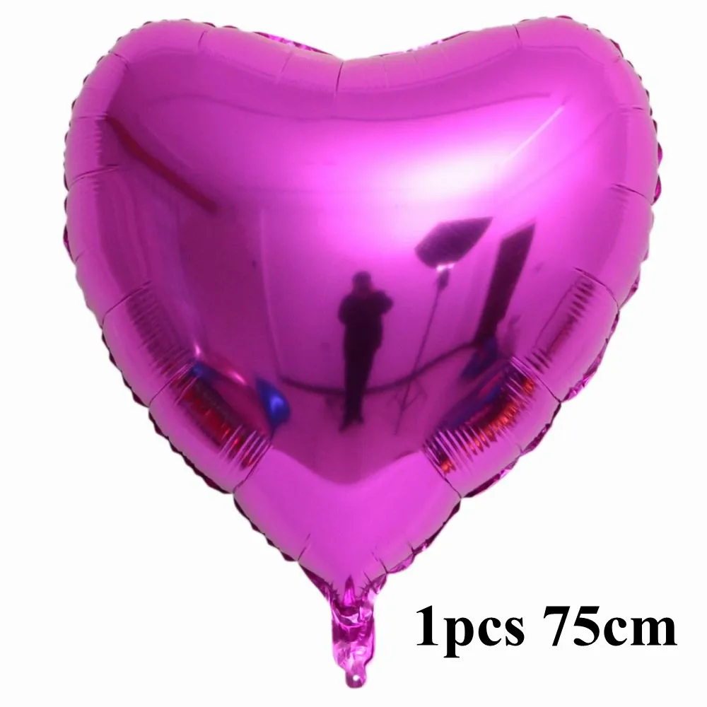 1pcs 75cm 75 см в форме сердца алюминиевые шары надувные из фольги украшения для свадебной вечеринки любовные буквы Globos День Святого Валентина Гелиевый шар - Цвет: 1pcs 75cm