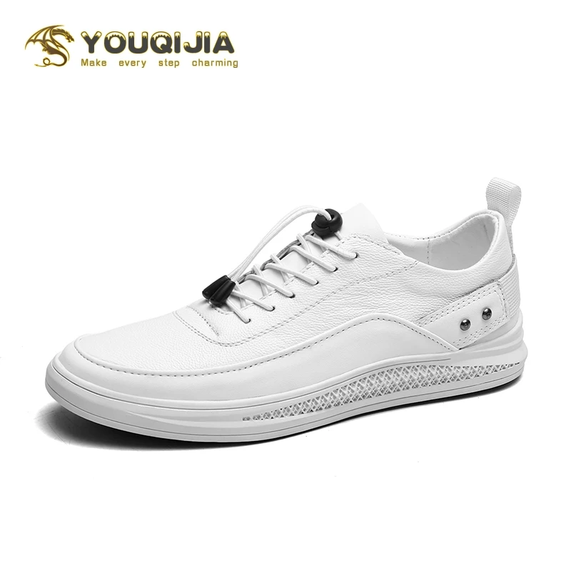 

Soft Genuine Leather Sports Men Casual Shoes Skateboard Flat Sneakers Leisure Shoes Trainers Footwear Fashion White Free Shippin