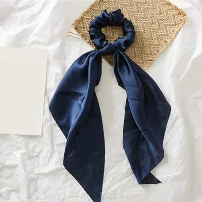 005 Ponytail scrunchie hair ties Scarf Elastic Hair Rope for Women Hair Bow Ties Scrunchies Hair Bands Flower Print Ribbon Hairbands - Цвет: 005