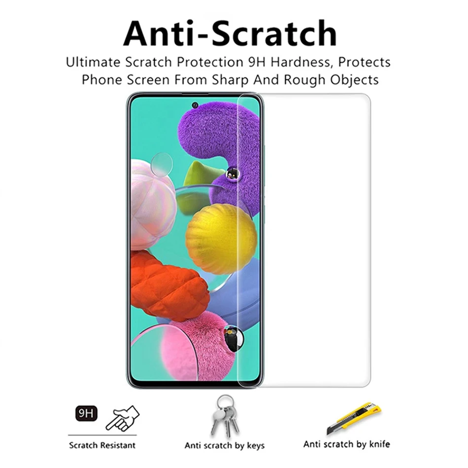 4Pcs Tempered Glass for Samsung Galaxy A51 A52 A71 A72 A12 A21S S22 A32 Screen Protectors for Samsung S21 Plus S10e M21 M31 M51