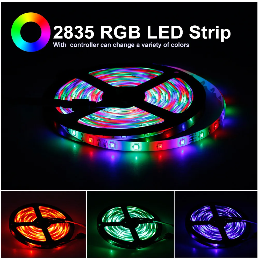 Светодиодная лента 2835 12 В RGB, ИК wifi, Bluetooth управление, Интеллектуальный водонепроницаемый SMD гибкий неоновый декоративный светильник для вечеринок