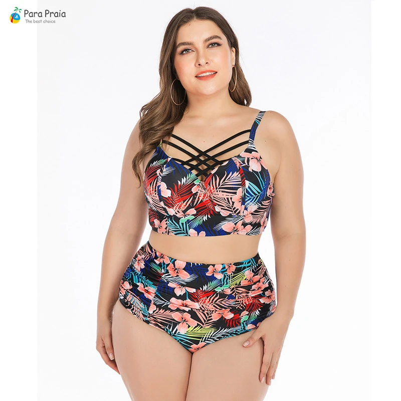 high waisted plus size bikini set