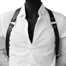 1 шт. мужской Регулируемый искусственная кожа нагрудный ремень для тела Пояс для чулок с Bucles o-образным кольцом