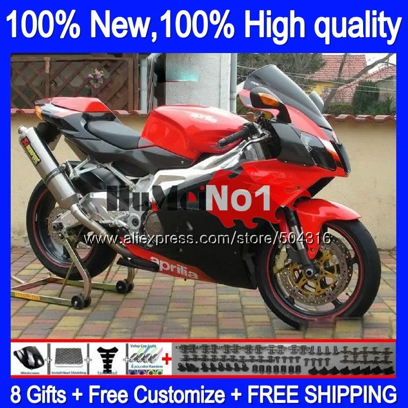 Средства ухода за кожей для Aprilia RSV1000R Mille RV60 RSV1000RR РСВ 1000 8MC. 18 RSV1000 R RR 2003 2004 2005 2006 03 04 05 06 обтекатель красного и черного цвета