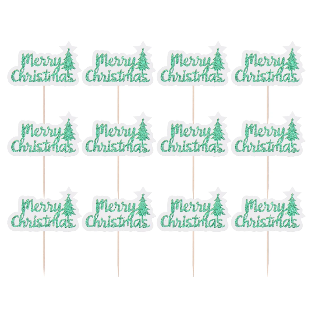 Fashion Cake Toppers Merry Christmas Unique Charming Cake Picks Fruit Picks Dessert Toppers for Christmas Banquet Xmas Party