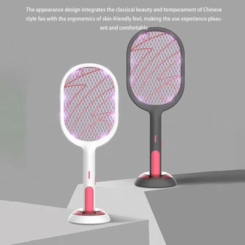 

2 in 1 Rechargeable USB Electric Mosquito Swatter Insect Fly Handheld Racket Protect Swatter Fly Bug Killer Trap Household