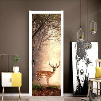 

3D Creative Door Sticker Mural Living Room Bedroom Home Decor Poster PVC Self Adhesive Waterproof Wallpaper