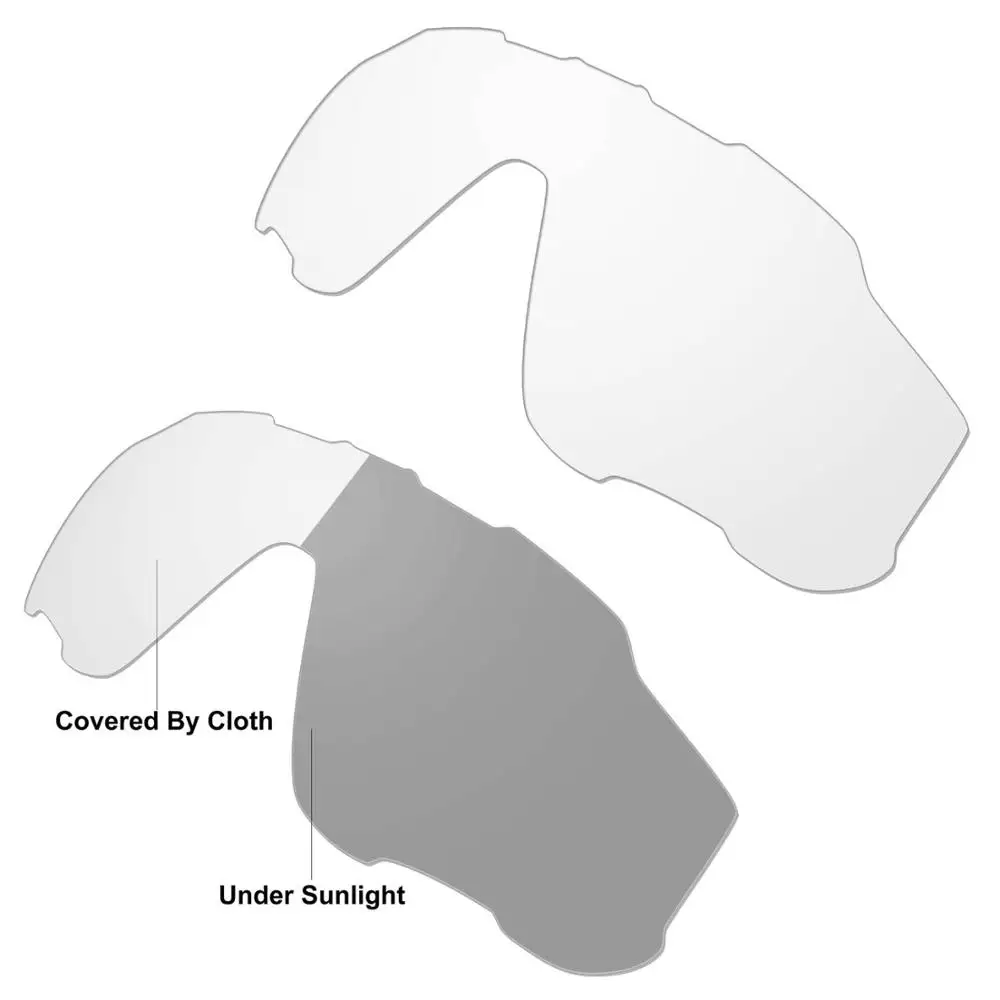 Сменные линзы HKUCO Transprent/фотохромные 2 пары для солнцезащитных очков Oakley Jawbreaker
