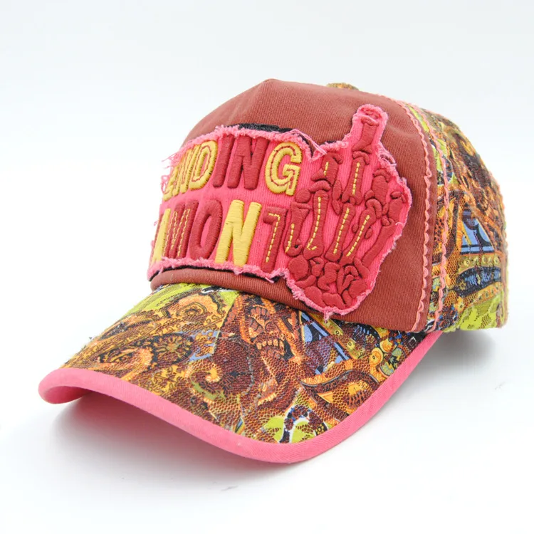 

A Skeleton Hand Embroidered Hat Lace Brim Hat Women's Korean-style Baseball Cap Spring Summer Sun-resistant Sun Hat