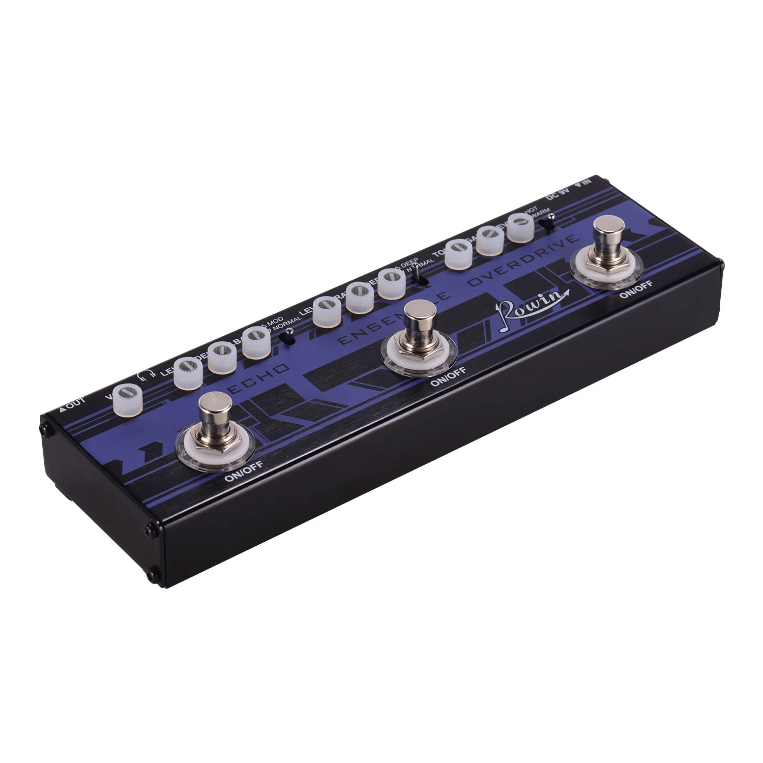 Rowin DAP-2 3-в-1 гитара Мульти для создания спецэффектов эхо+ ансамбль+ Overdrive Алюминий корпус из металлического сплава с Истинной Bypass Функция