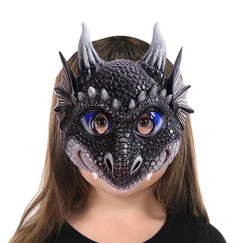 Children Dino Party Mask Cosplay Cute Animal Dragon Pu Masques Halloween Masquerade Kids Birthday Gifts Home Decor