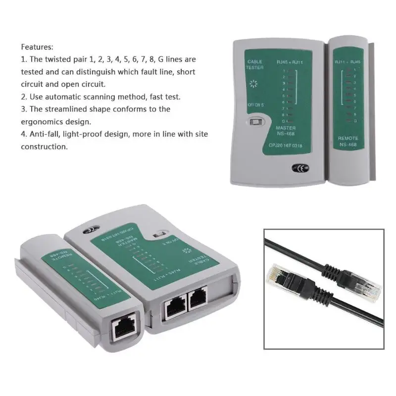 RJ45 RJ11 сетевой кабель тестер LAN патч-кабель набор тестирования сетевой инструмент