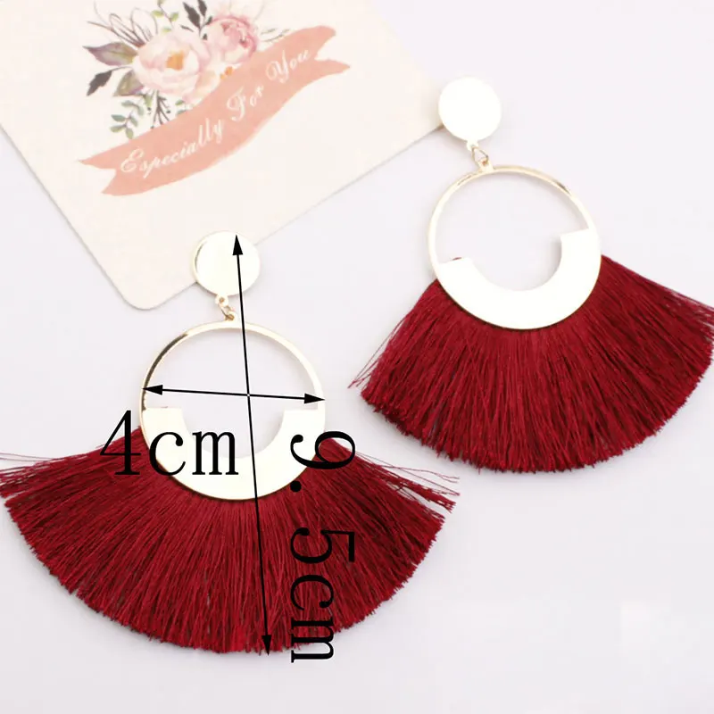 Горячая богемные модные большие серьги с кисточками для женщин Boho Стиль серьги Свадебные украшения подарки для гостей