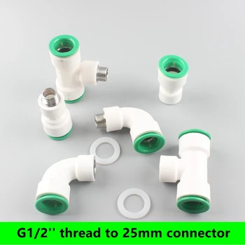 

G1/2'' To 25Mm Straight Elbow Tee Water Pipe Quick Connector Reducing Joint PVC/PPR/PE Pipe Adapter Garden Irrigation Water Tank