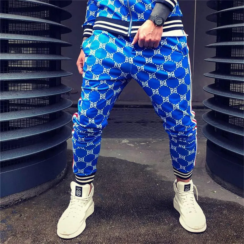 

2019Hot sale Workout Jogging Pants Men Striped Sport Sweatpants short casual long pants MenFitness Joggers Bodybuilding Trousers