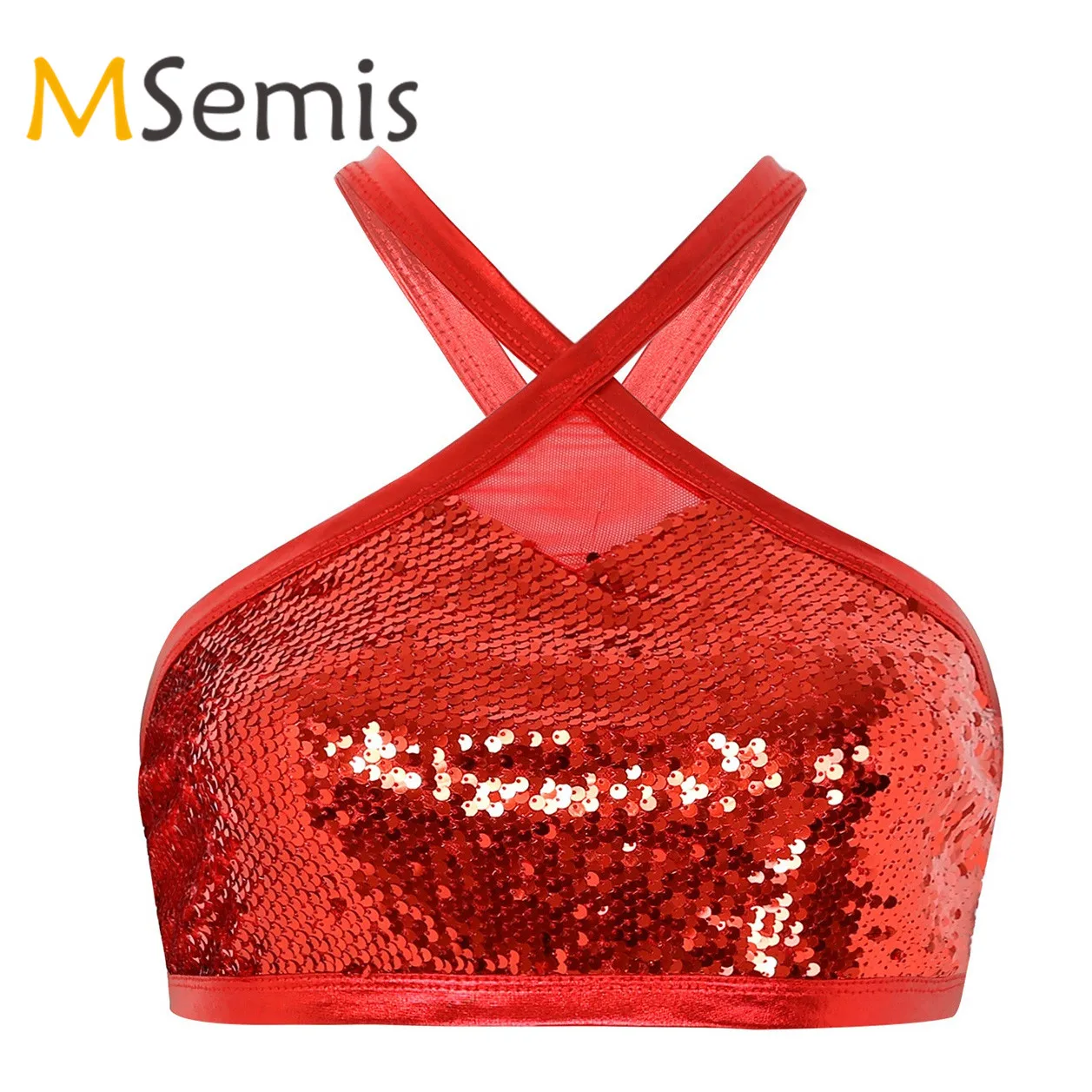 Женский Блестящий купальник, бюстгальтер, топ, Блестящие Блестки, без рукавов, сзади, крест, бюстье, бюстгальтер, жилет, укороченный топ для Рейв, для танцев на шесте, Топ