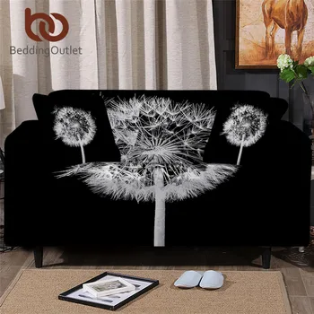 

BeddingOutlet Dandelion Sofa Cover Flower Slipcover For Corner Sofas 3D Print Couch Cover Black White Armchair Cover Drop Ship