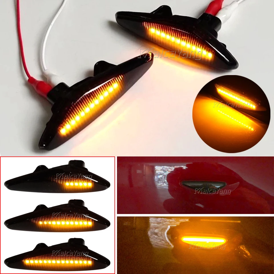Hacreyatu Indicatore di direzione a LED per M-azda 6 Atenza M-azda 5 Premacy RX-8 Mx-5 Miata Fiat 124 Spider (Bianca