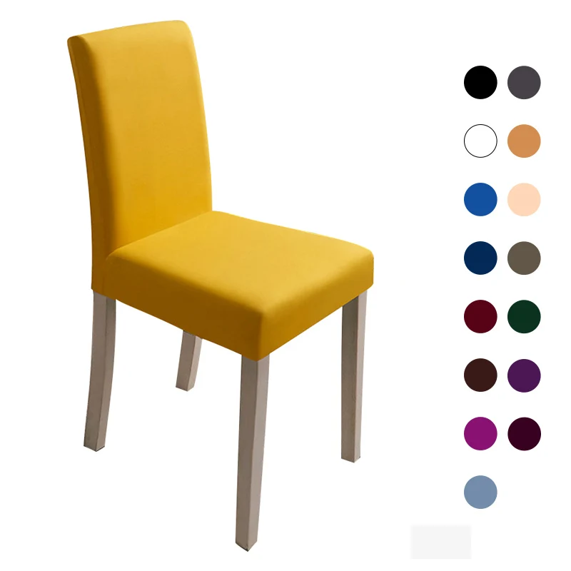 

Spandex Solid Color Chair Cover Stretch Elastic Slipcovers Chair Covers White For Dining Room Kitchen Wedding Banquet Hotel