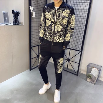

Tracksuit Men Sweatshirt Homem Man Sport 2 Piece Sets Sport Suit Jacket + Pants Trainingspak Mannen Ropa Hombre Chandal Hombre