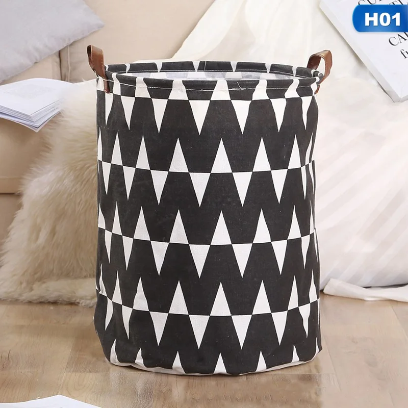 1PC Folding Laundry Basket Cartoon Storage Barrel Standing Toys Laundry Organizer Clothing Storage Bucket Holder Pouch Household