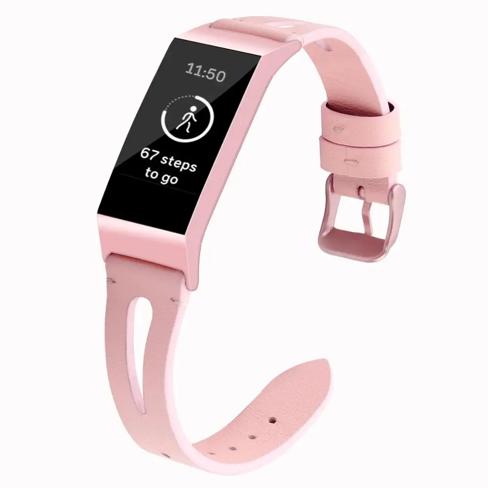 Для Fitbit Charge 3 SE полосы для женщин и мужчин из натуральной кожи заменить мужчин t Band Assesories ремешок X Тип браслет для Fitbit Charge 3 - Цвет: pink 2