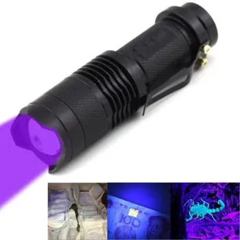 

LED UV Flashlight Ultraviolet Torch Zoomable Uv Flashlight 365nm Mini Uv Black Light Pet Urine Stains Detector Scorpion Hunting