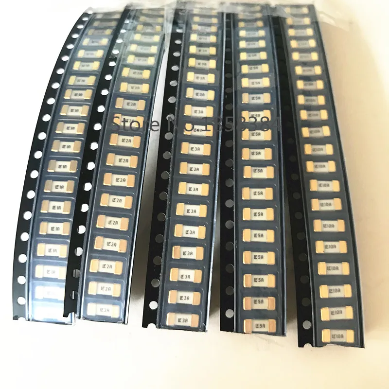 

5 Values *20PCS(each)=100PCS/lot SMD fuse kit 1808 1A 2A 3A 5A 10A FUSE KIT