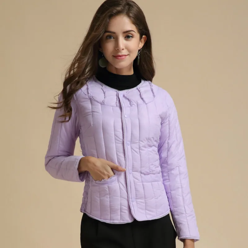 

Ultra Light White Duck Down Jackets Autumn Winter Women Plus Size M-3XL Buttons Outwears Long Sleeve Slim Short Warm Cotton Coat