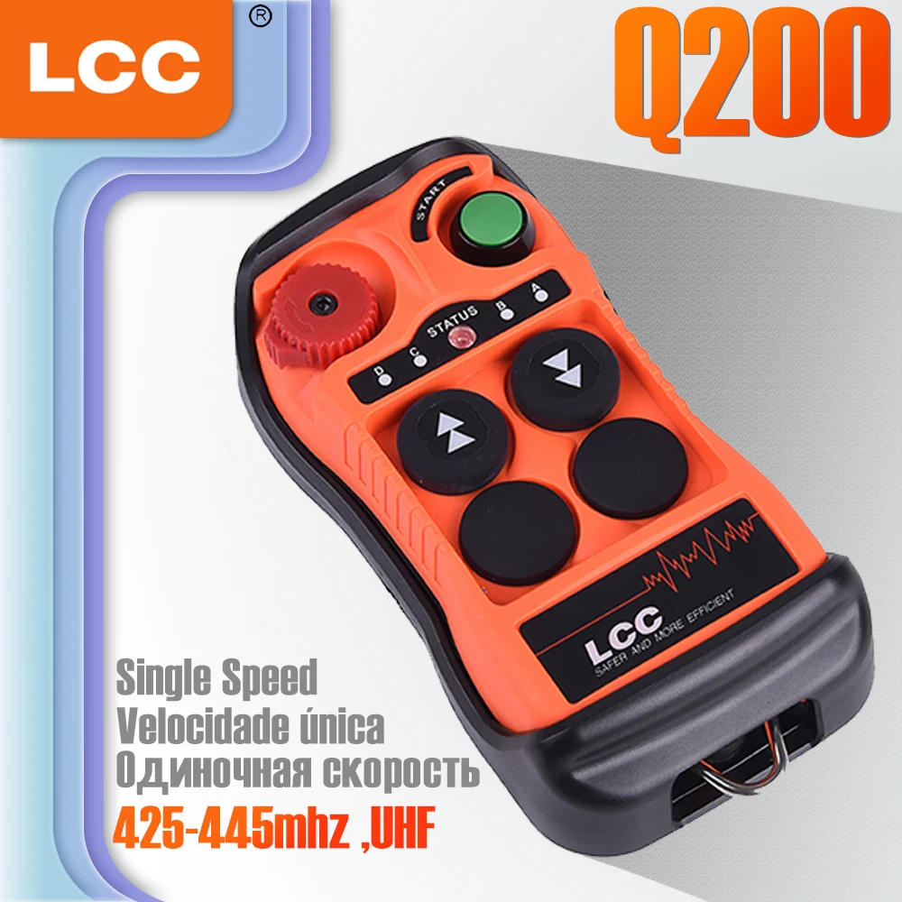 Guindaste Elétrico sem Fio Controlador de Caminhão de Concreto Transmissor e Receptor Controle Remoto Industrial Lcc Q200 Botões