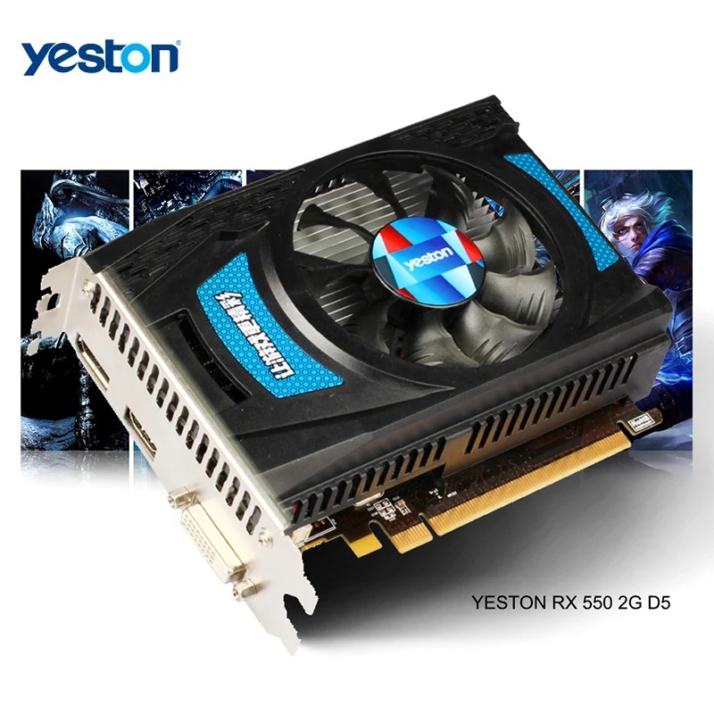 Yeston Radeon RX 550 GPU 2 ГБ GDDR5 128 бит игровой настольный компьютер ПК видеокарты Поддержка DVI D/HDMI PCI E 3,0|Графические карты| | АлиЭкспресс