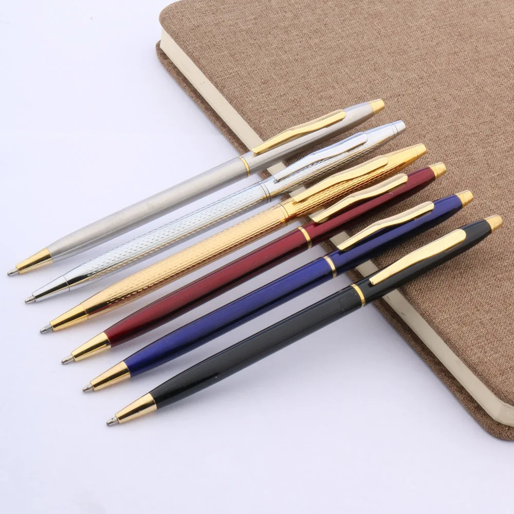 Офисная Студенческая ручка классического дизайна темно-синяя красная 0,7 ручка металлическая шариковая ручка
