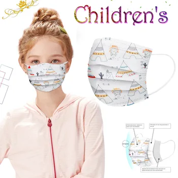 

100pcs Children's mask Disposable Face Mask 3Ply Ear Loop Breathable Facemask Cotton Masker 3Ply For Adults Christmas Halloween