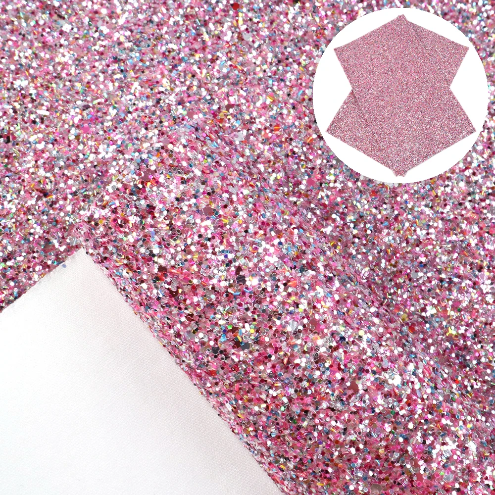 David accessories 20*34cm Chunky Glitter Sequins Synthetic Leather Fabrics for Patchwork for Bow DIY Handmade Materials,1Yc8248 - Цвет: 1095402012