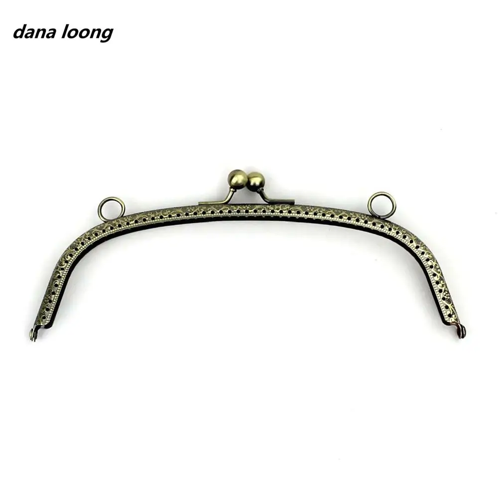 Arco de bronce antiguo de 20 cm, asa metálica para marco de bolso, broche para bolso, accesorio, 1 ud.