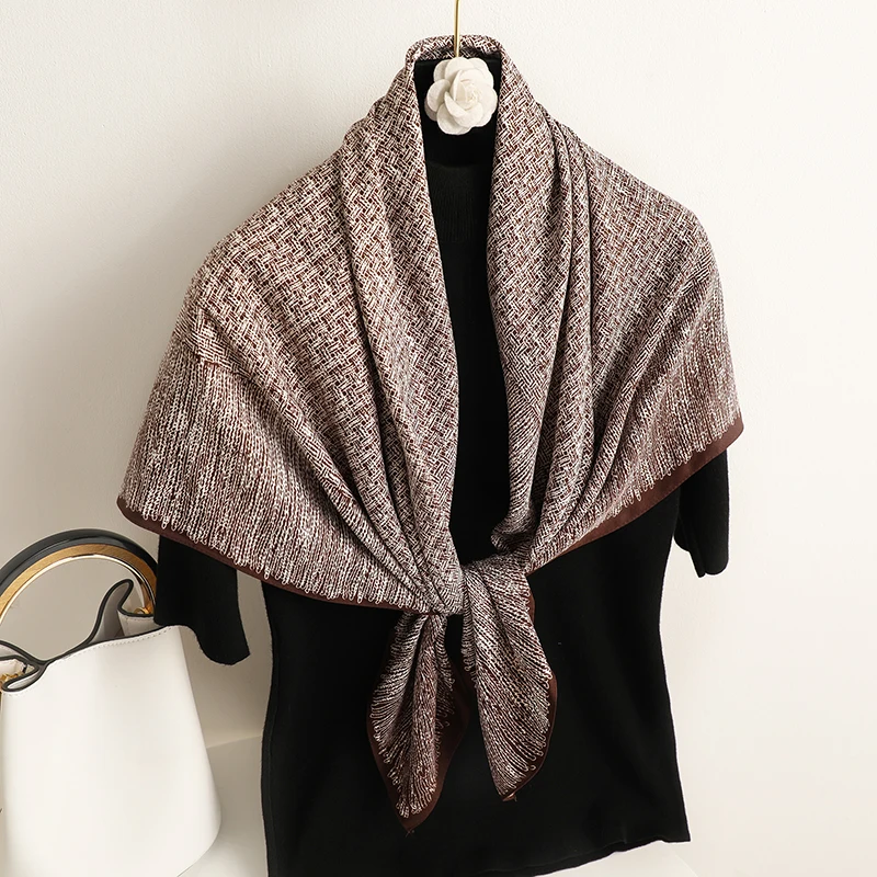 

2022 Soft Shawl Twill Square Scarf For Women Elegant Hijab Neckerchief Female Hair Bands Wrap Headband Scarves Bandana Foulard