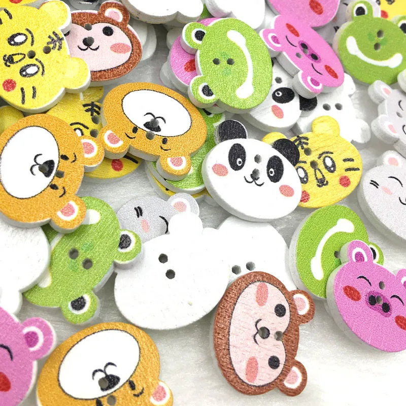 

50pcs Animals Kid's Sewing Wood Buttons 19*16mm Sewing Craft WB381