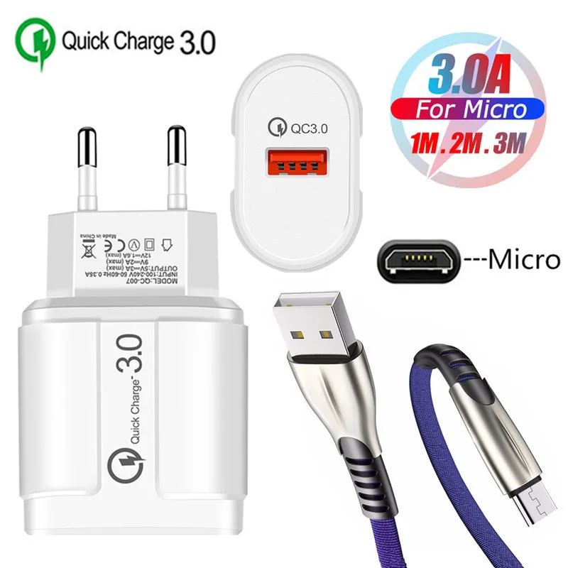 Магнитный кабель Micro USB QC 3 0 быстрое зарядное устройство для Samsung S6 S7 Edge A6 J6 Oppo A7 F7 R11