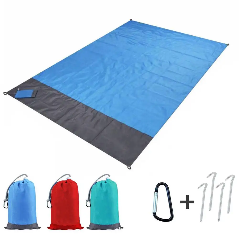 

Portable Outdoor Beach Mat Waterproof Foldable Mat Nylon Travel Camping Hiking Picnic Beach Mat Blanket 140cm x 200cm
