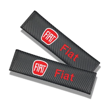 

2pcs Carbon fiber Seat belt Shoulder Pads covers emblems for fiat punto abarth 500 stilo ducato palio bravo doblo Car-styling