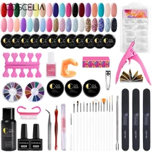 COSCELIA, УФ гель для ногтей, набор для маникюра, блестящие стразы, верхнее покрытие, накладки для ногтей, набор для наращивания ногтей, инструменты для ногтей