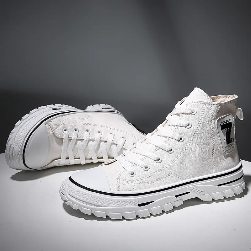 VSIOVRY/новая качественная повседневная обувь из искусственной кожи мужские осенние водонепроницаемые высокие мужские ботинки в стиле ретро Нескользящие черно-белые кроссовки