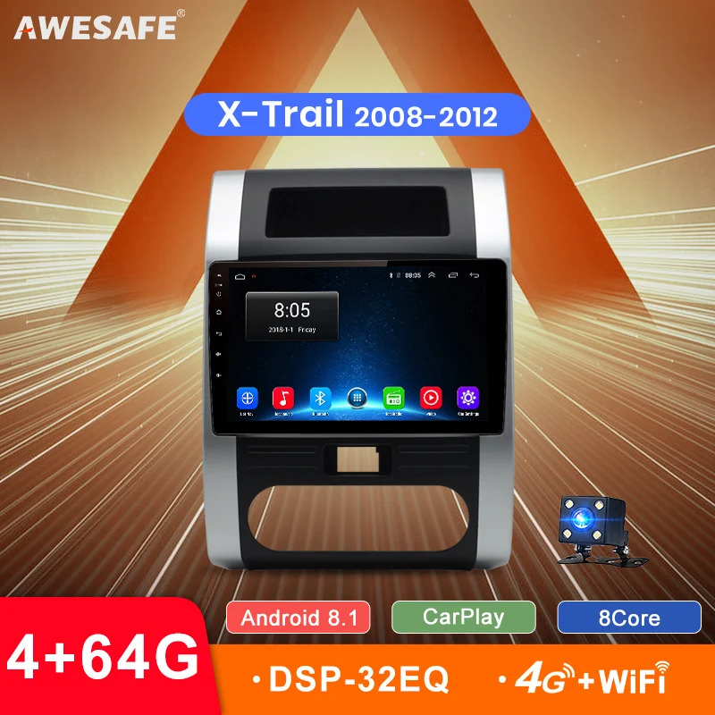 AWESAFE PX9 для Nissan X Trail Qashqai 2008 2012 Автомобильный мультимедийный видеоплеер GPS No 2din 2 din