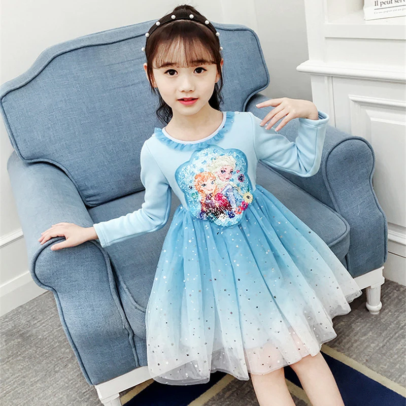 Эльза 2; платья принцессы для девочек; детская одежда для малышей на Рождество День рождения зимнее платье-пачка для девочек Одежда для девочек-подростков Косплэй, Vestidos, одежда для детей в китайском стиле