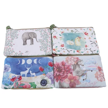 

2020 Hot Sale Unisex Zipper Card Coin Holder Rabbit Pattern Wallet Canvas Girl Small Purse 4 Colours