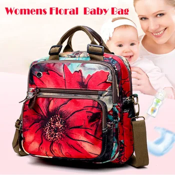 

Women Floral Diaper Bag Mommy Backpack Multifunction Crossbody Shoulder Bag FJ88
